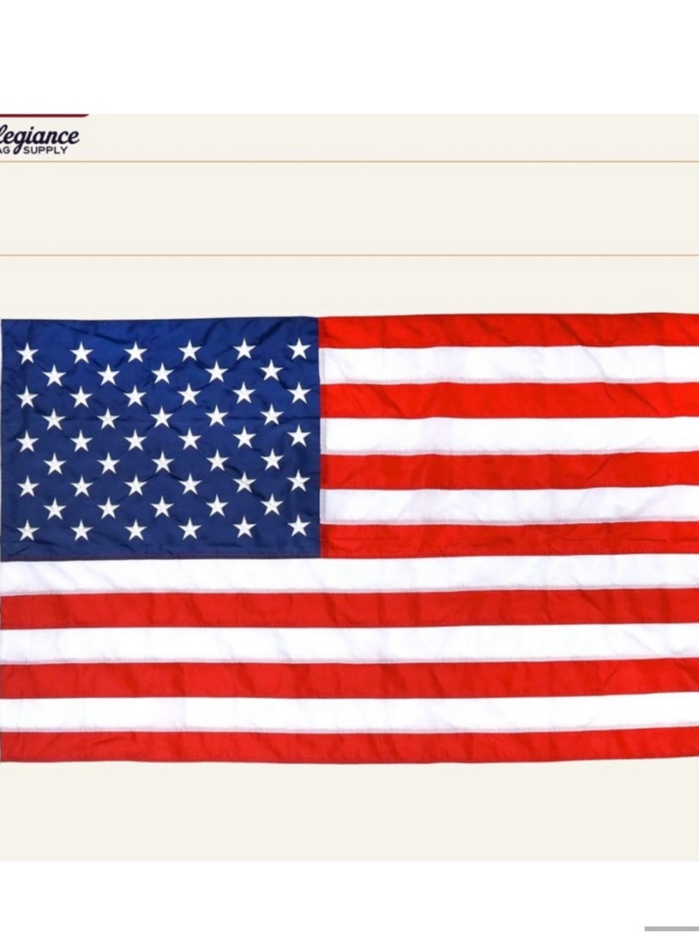 NIB ALLEGIANCE Flag Supply American Flag 3' x 5' Brand New